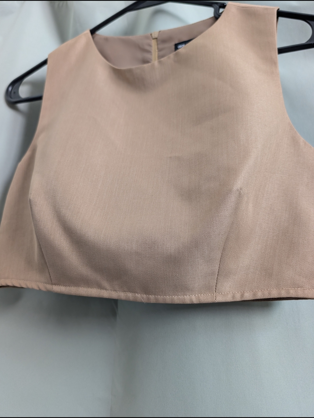 Sleeveless Crop Top in Blush Nude